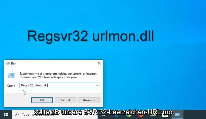 Überprüfen Sie, ob die Meldung "DLL-Server registrieren in urlmon.dll erfolgreich" angezeigt wird. Klicken Sie auf "OK".