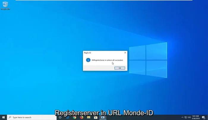 Überprüfen Sie, ob die Meldung "DLL-Server registrieren in urlmon.dll erfolgreich" angezeigt wird. Klicken Sie auf "OK".