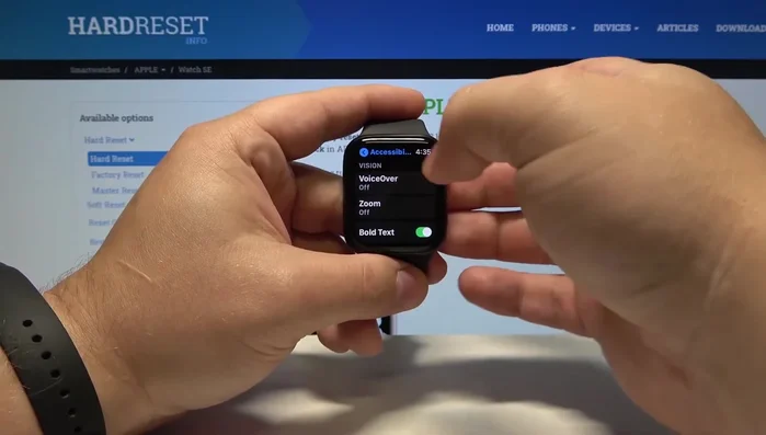 Aktivieren Sie VoiceOver mit dem Schieberegler.