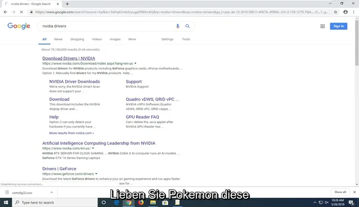 Wählen Sie Ihr Betriebssystem und Ihre Grafikkarte aus.