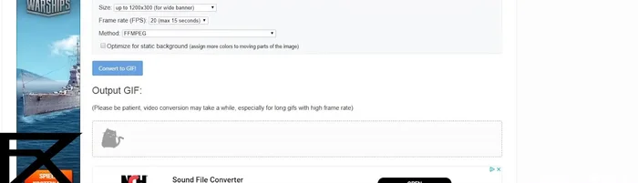 Klicke auf 'Convert' um das GIF zu erstellen.
