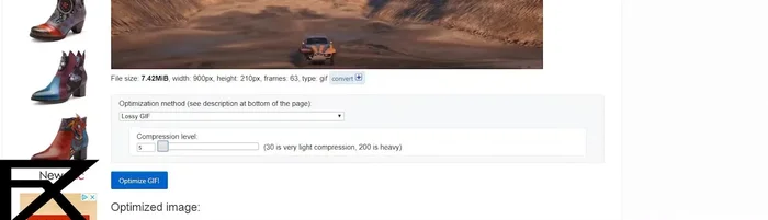 Optional: Optimiere die Komprimierung (höhere Werte reduzieren die Dateigröße, aber können die Qualität beeinträchtigen).