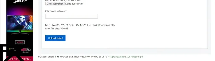 Wähle 'Video to GIF'.