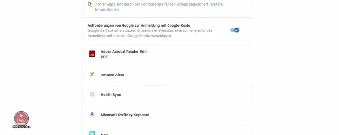 Alle verknüpften Anwendungen überprüfen und Zugriffsrechte entfernen.