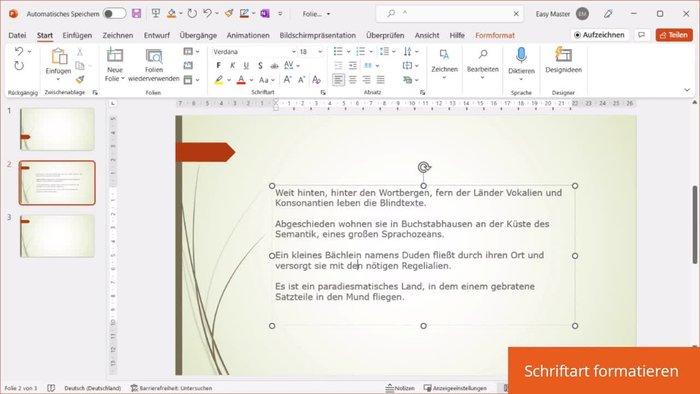 Alle Formatierungen löschen: In der Registerkarte 'Start', Gruppe 'Schriftart', auf 'Alle Formatierungen löschen' klicken.