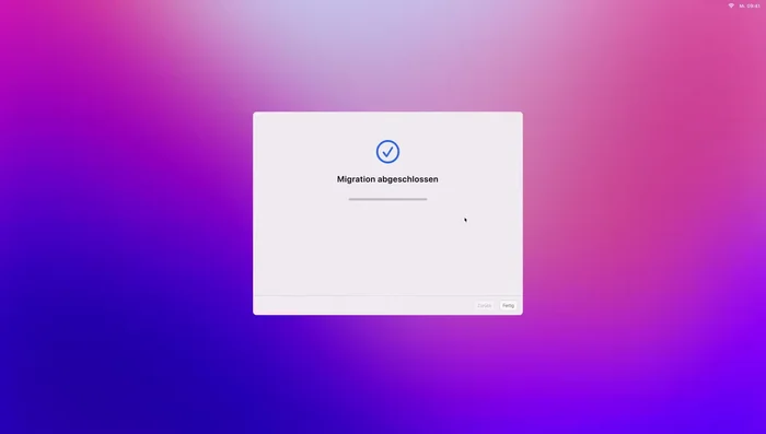 Auf "Fertig" klicken (auf dem neuen Mac und dann auf dem alten Mac) (251.53)