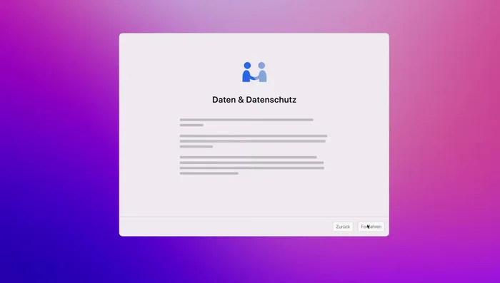 Migrationsassistent starten (auf neuem Mac während der Einrichtung): Wähle die Option "Von einem Mac, Time Machine Backup oder Startvolume" (84.69)