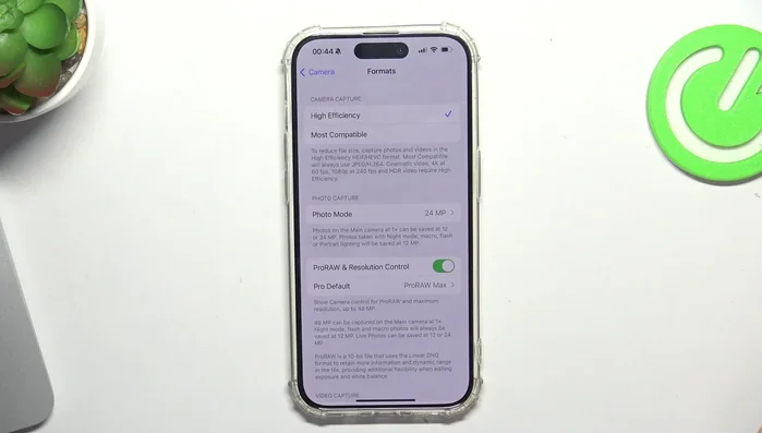"Hohe Effizienz" auswählen