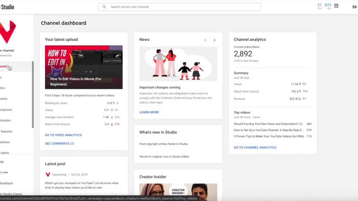 Zum YouTube Studio-Dashboard gehen und das zu optimierende Video auswählen.