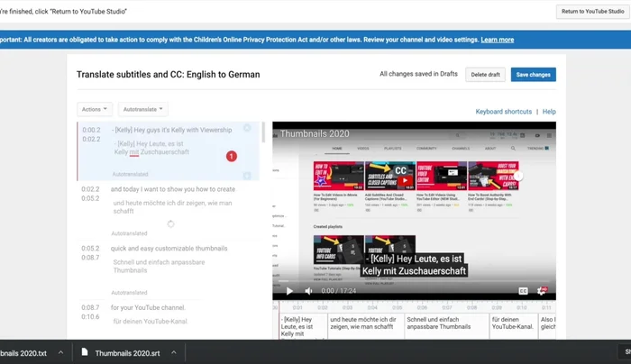 Änderungen speichern.