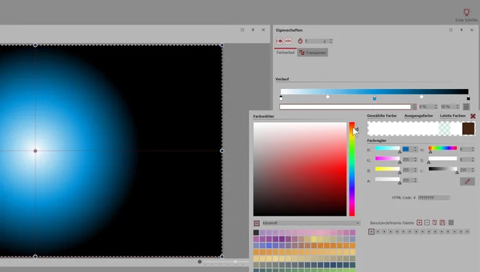 Sättigung und Helligkeit justieren: