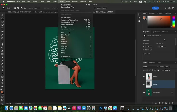 Gaussscher Weichzeichner anwenden: Gehen Sie zu Filter > Weichzeichnen > Gaussscher Weichzeichner, um den Effekt zu verwischen (Radius anpassen).