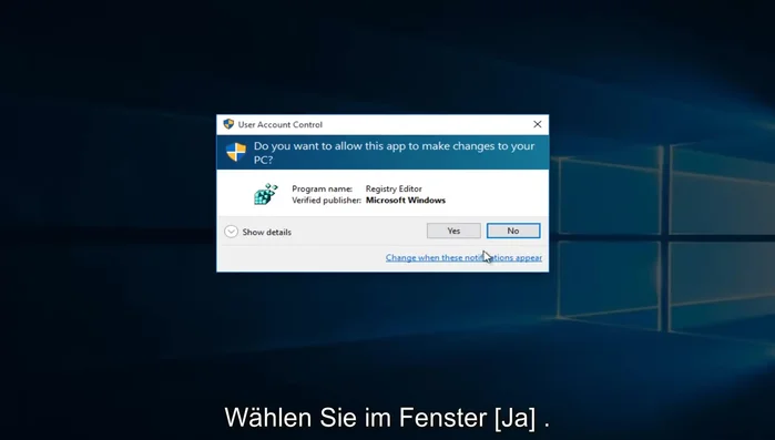 Bestätigen Sie die Benutzerkontensteuerung mit "Ja".