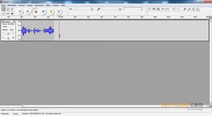 Aufnahme starten: Aufnahmeknopf klicken.
