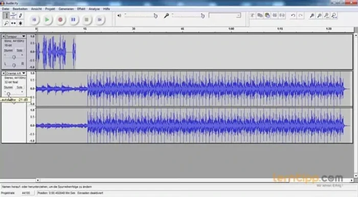 Lautstärke anpassen: Pegelregler verwenden.
