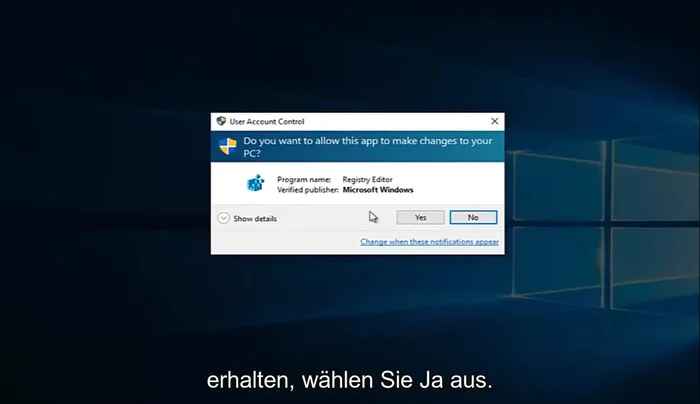 Bei der Benutzerkontensteuerung "Ja" auswählen.