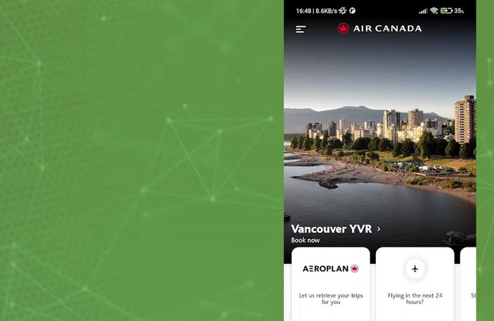 Air Canada App öffnen.