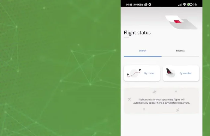 Im Menü auf "Flugstatus" tippen.