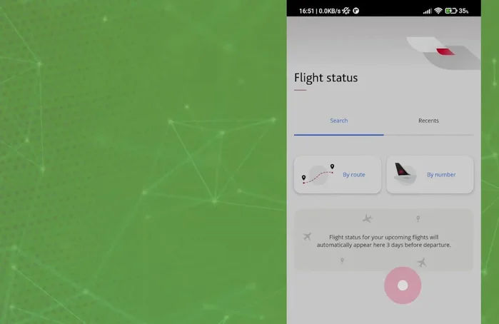 Flug auswählen und Informationen anzeigen lassen.