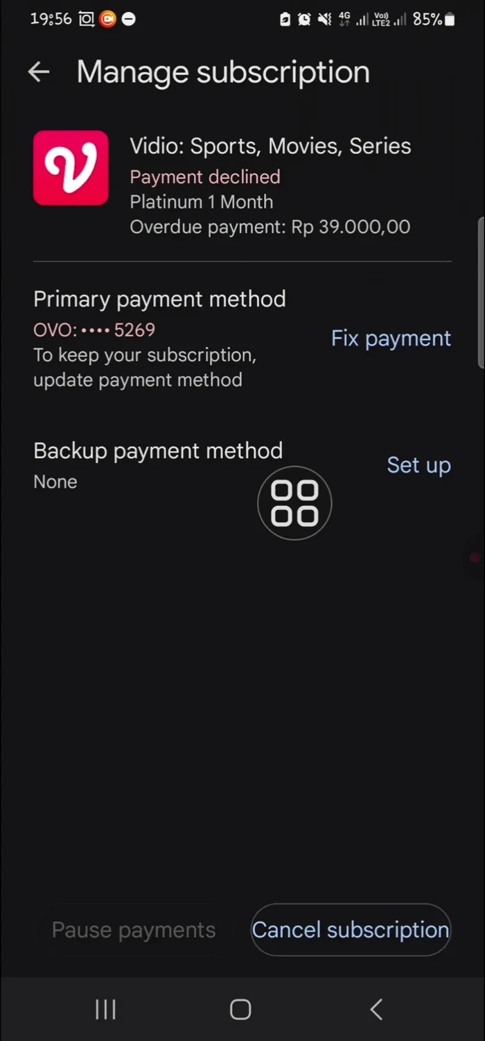 Klicken Sie auf die Option zum Kündigen des Abonnements.