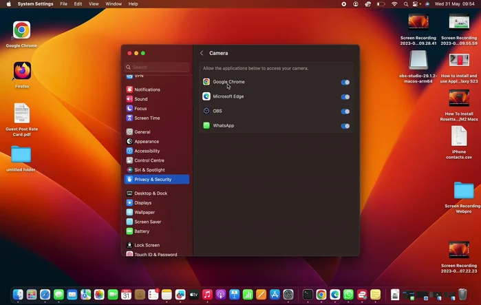Hier sehen Sie eine Liste aller Anwendungen mit Kamera-Zugriff. Deaktivieren Sie den Zugriff für unerwünschte Anwendungen, indem Sie den Schalter neben der App ausschalten.