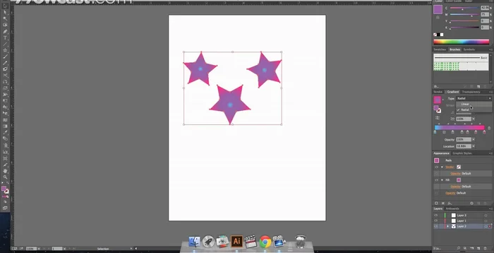 Klicken Sie auf den gewünschten Farbverlaufstyp (z.B. "Linear").