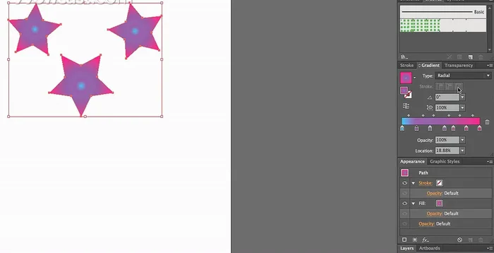 Klicken Sie auf den gewünschten Farbverlaufstyp (z.B. "Linear").