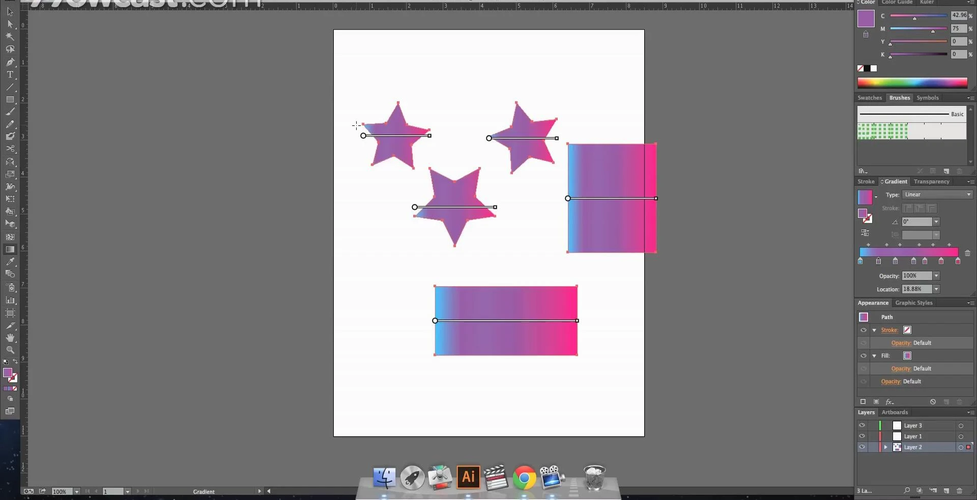 Adobe Illustrator: Mehrere Objekte mit demselben Farbverlauf effizient bearbeiten