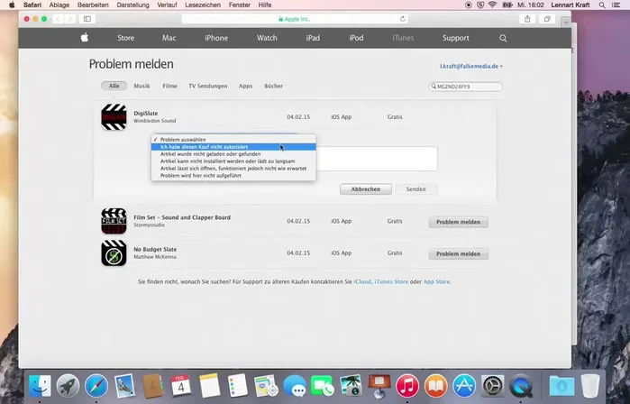 Senden Sie Ihre Beschwerde ab.