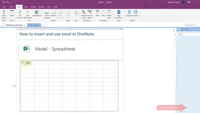 Excel schließen. Die Daten sind nun in OneNote sichtbar.