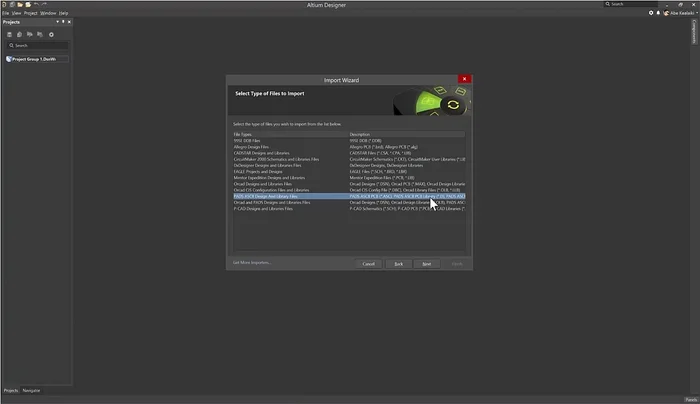 Wählen Sie "Pads" als Importquelle aus.
