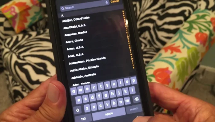 Wählen Sie die gewünschte Stadt aus der Liste aus.