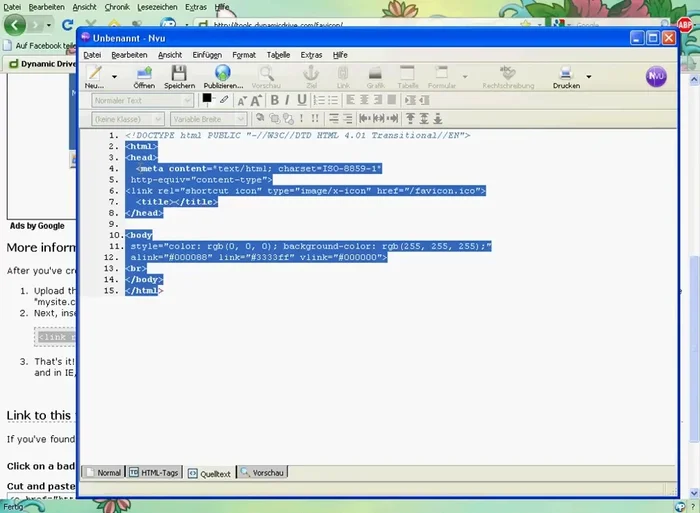 Speichern Sie Ihre HTML-Seite.