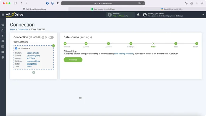 Beispiel der Datenzeichenfolge überprüfen und auf "Weiter" klicken