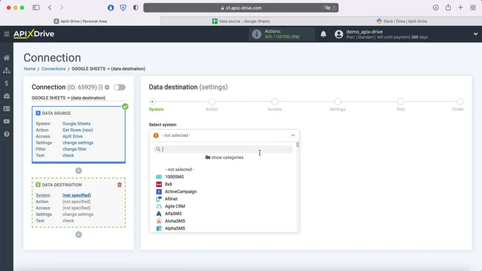 Nachricht für Slack verfassen, Variablen aus Google Sheets hinzufügen (optional)