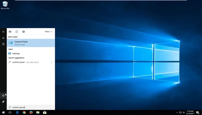 Klicken Sie auf "Systemsteuerung".